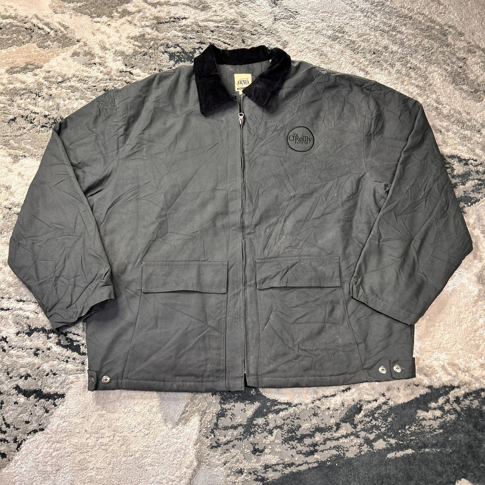 Vintage Detroit Akwa Quality Wear‎ O' Reilly Jacket Mens XL Gray Corduroy Collar